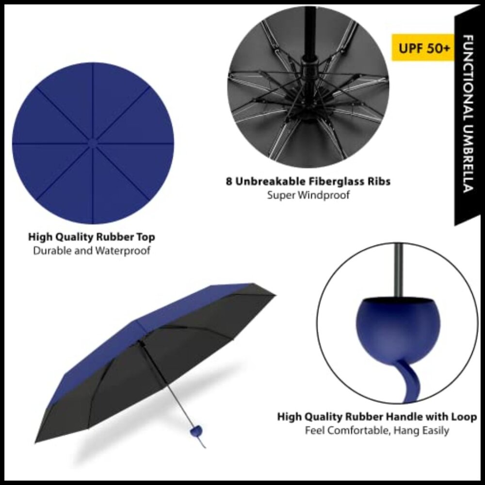Compact Folding Umbrella Lightweight Windproof Uv… - image 4